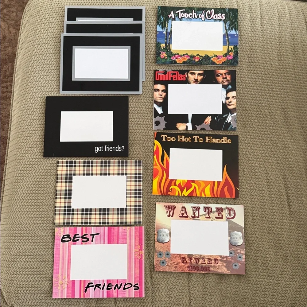 Colorful Graphic Paper Picture Frames Set 10 party favors 3” x 5” photos crafts